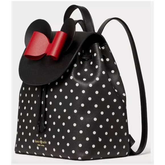Kate Spade Minnie Mouse Polka Dot Backpack with Red Bow – New $379
